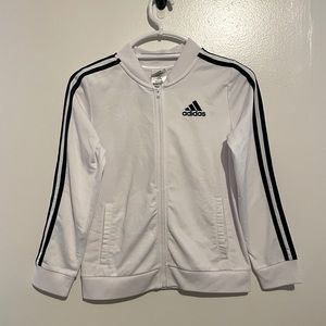 White classic adidas Originals style, scaled down for boys.